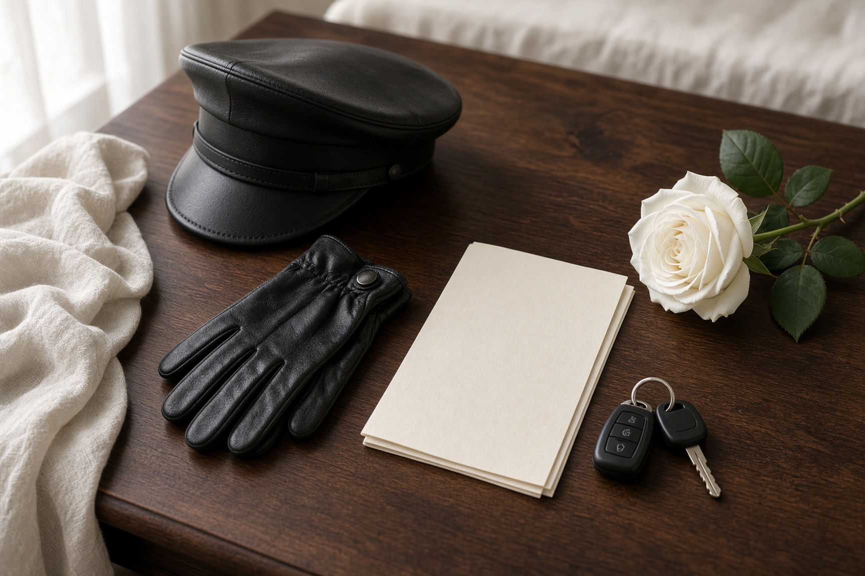 Chauffeur gloves, cap and itinerary